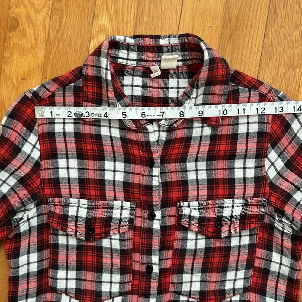 Japna 100% Cotton Flannel Button Down Shirt in Red Black & White Long Top - Picture 8 of 13